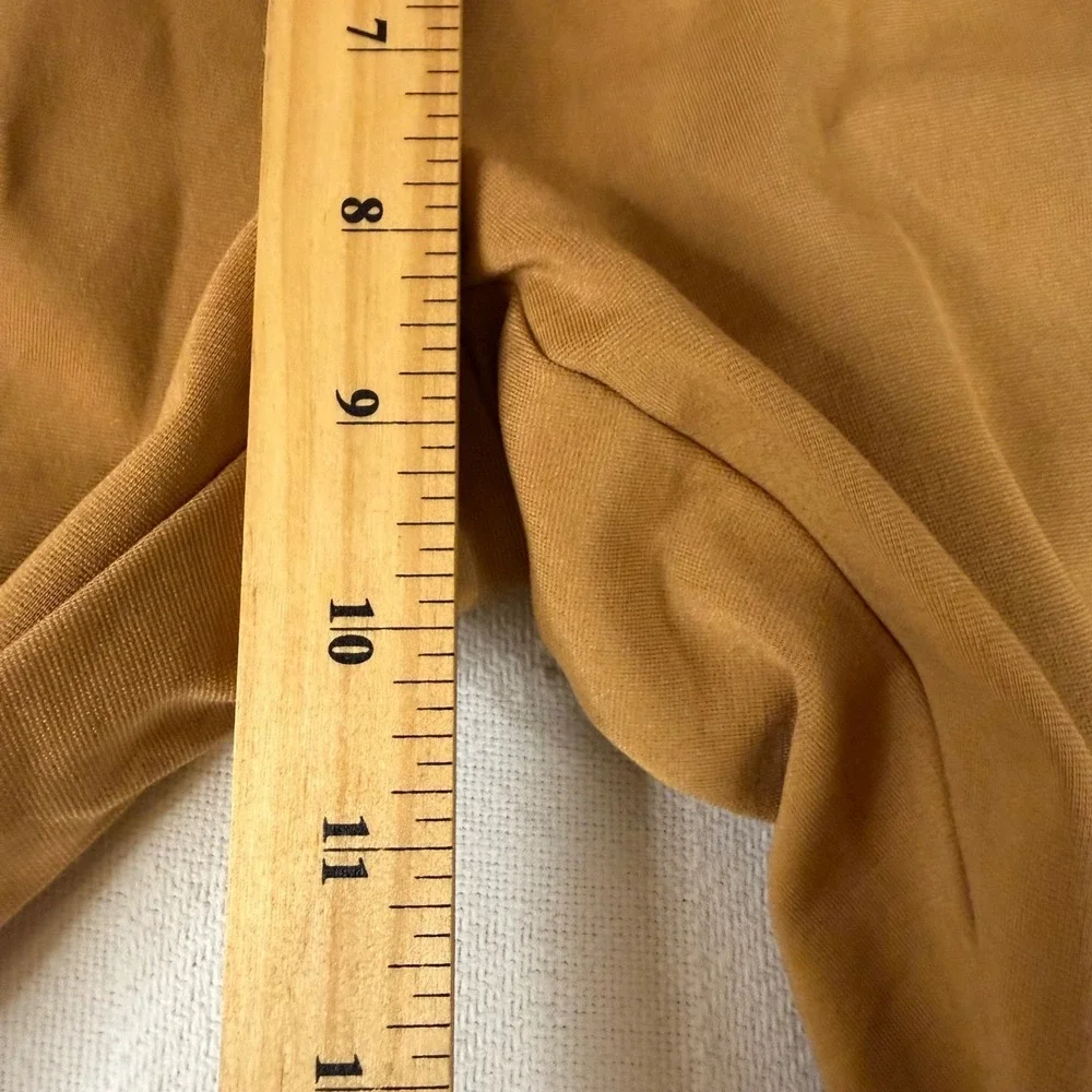 Zac & Rachel Womens Camel Brown Pintuck Seam Pull On Slim Leg Pants Size M